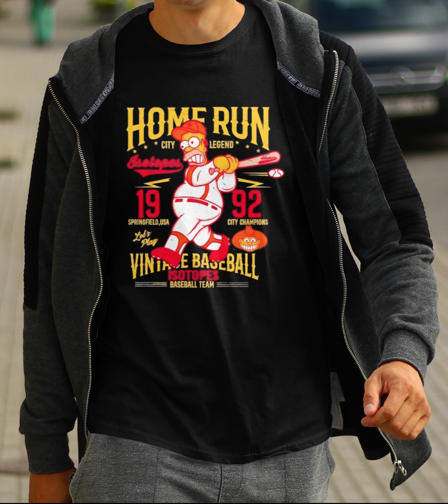 Home Run City Legend Springfield USA 1992 Let's Play Vintage Baseball Team T-Shirt