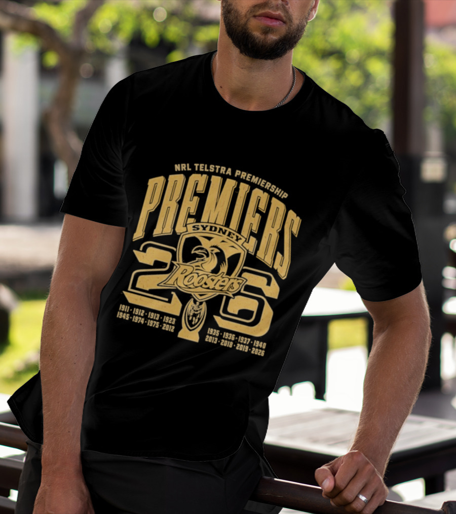 NRL Telstra Premiership Sydney Roosters Premiers 2026 T-Shirt