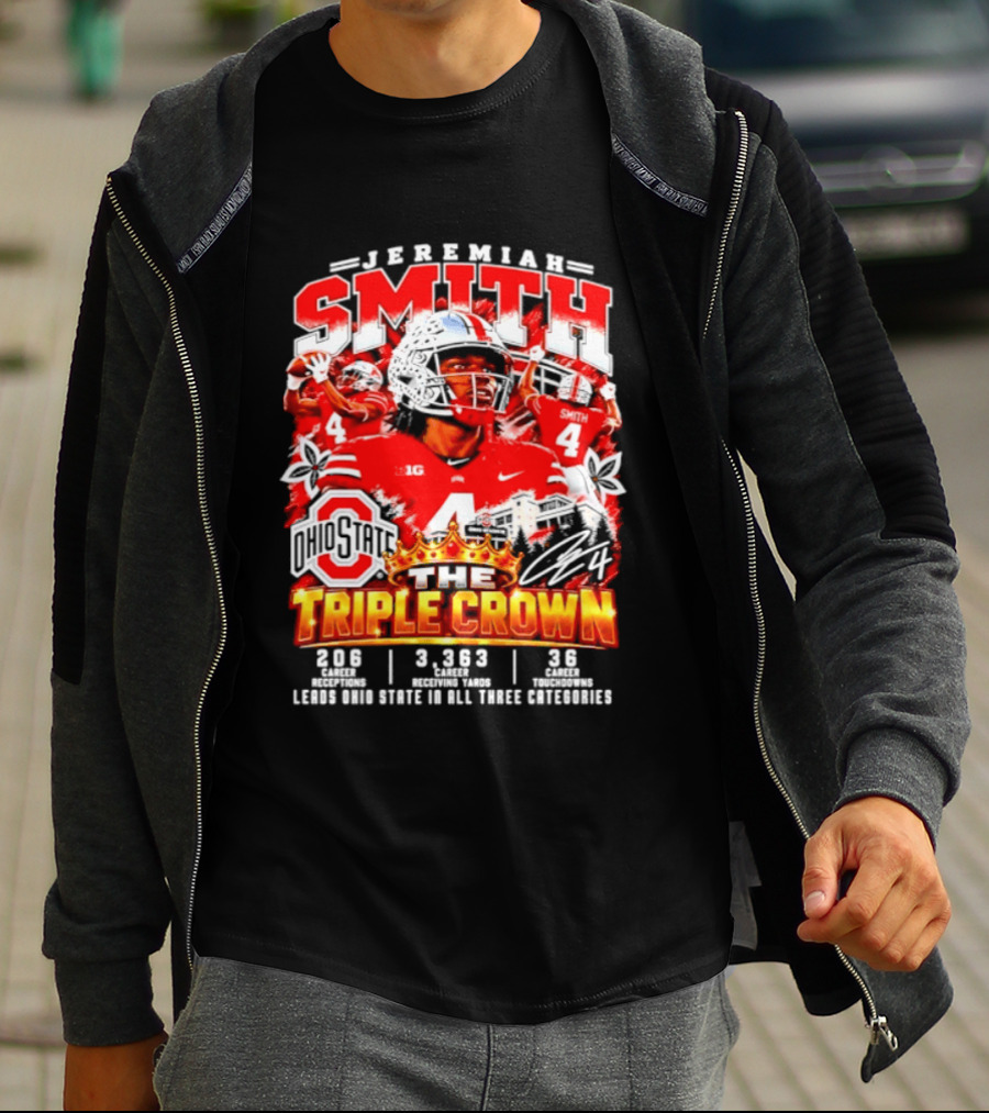 Jeremiah Smith Ohio State The Triple Crown 3.1.3 3.2.3 3.8.2 Football Player T-Shirt