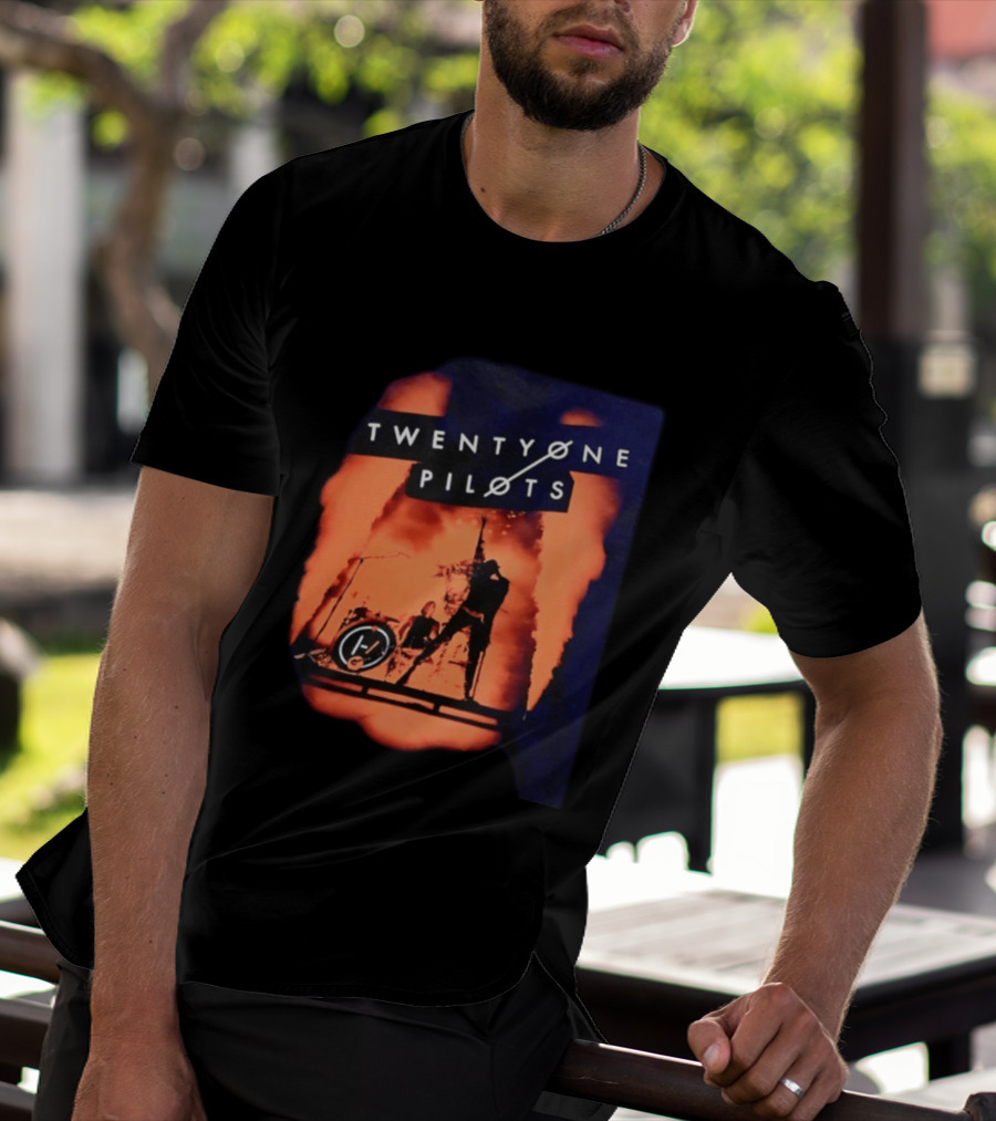 Twenty One Pilots Concert Orange Stage Lights Silhouette Tyler Joseph T-Shirt