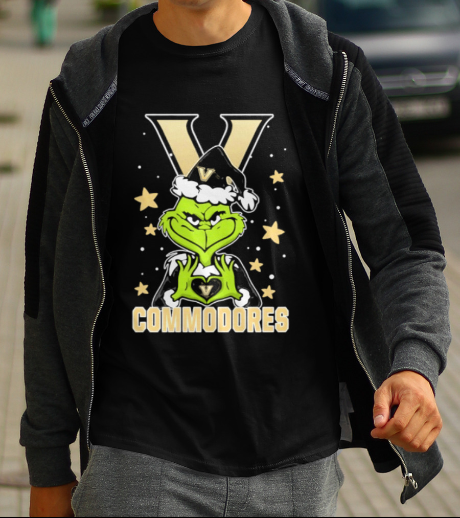 Vanderbilt Commodores Grinch Christmas Love Hands 2026 Football T-Shirt
