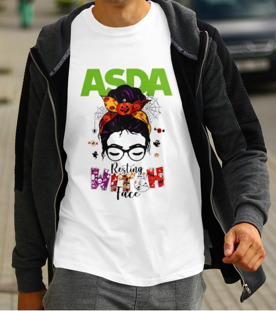 ASDA Resting Witch Face Halloween 2026 Pumpkin Headband Glasses T-Shirt