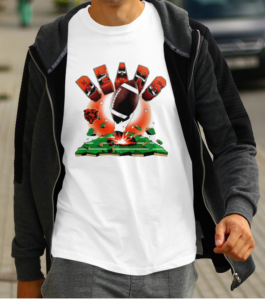Chicago Bears 2026 Explode Clubhouse Football Logo Stars T-Shirt