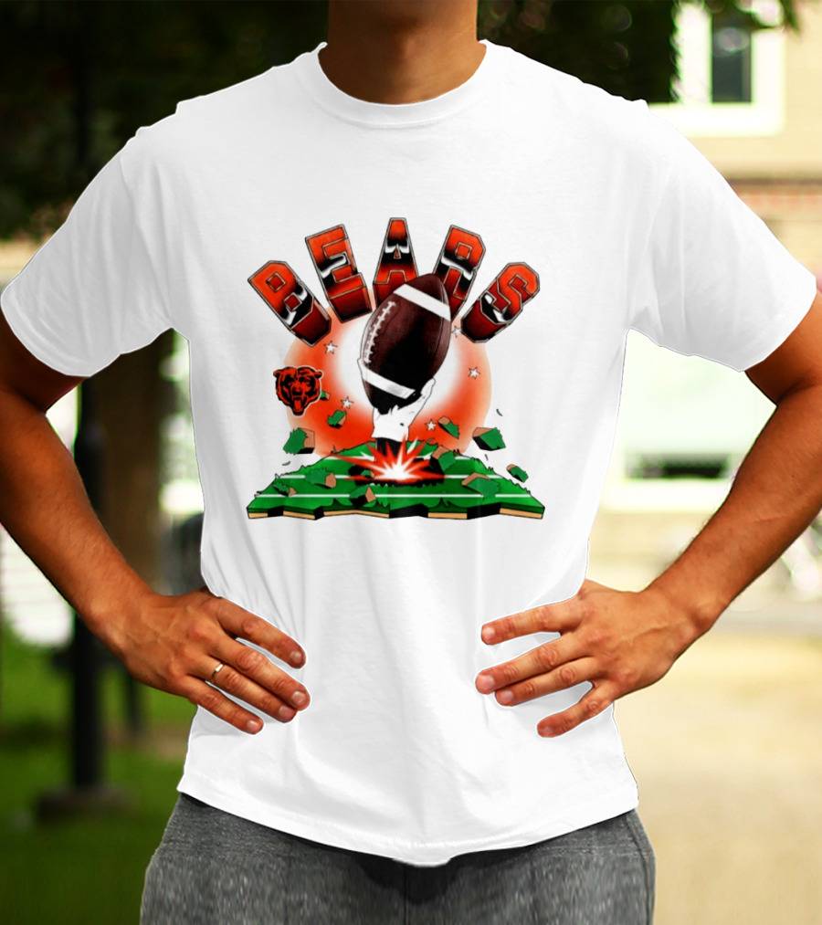 Chicago Bears 2026 Explode Clubhouse Football Logo Stars T-Shirt