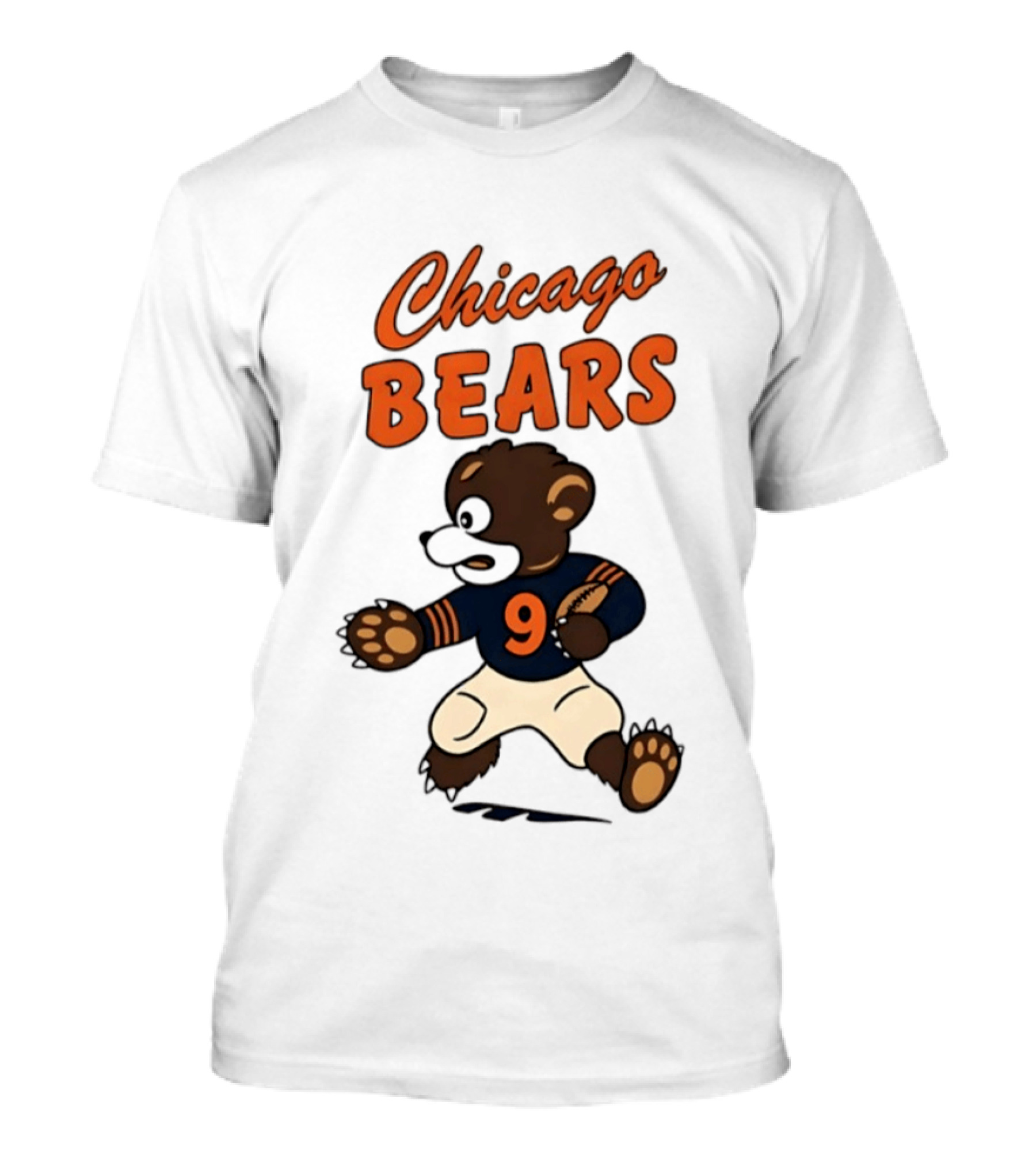 Chicago Bears Football Vintage Cartoon Bear Running Number 9 T-Shirt