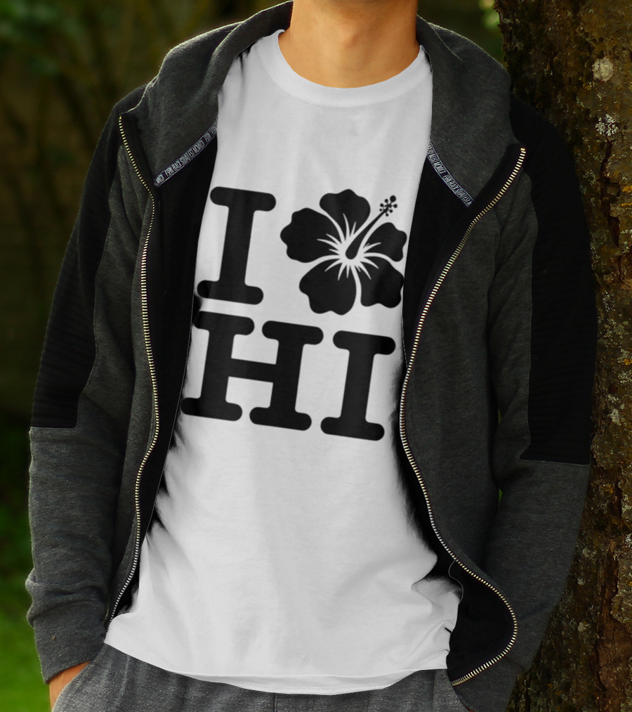 Dokki Wears I Love Hibiscus HI T-Shirt