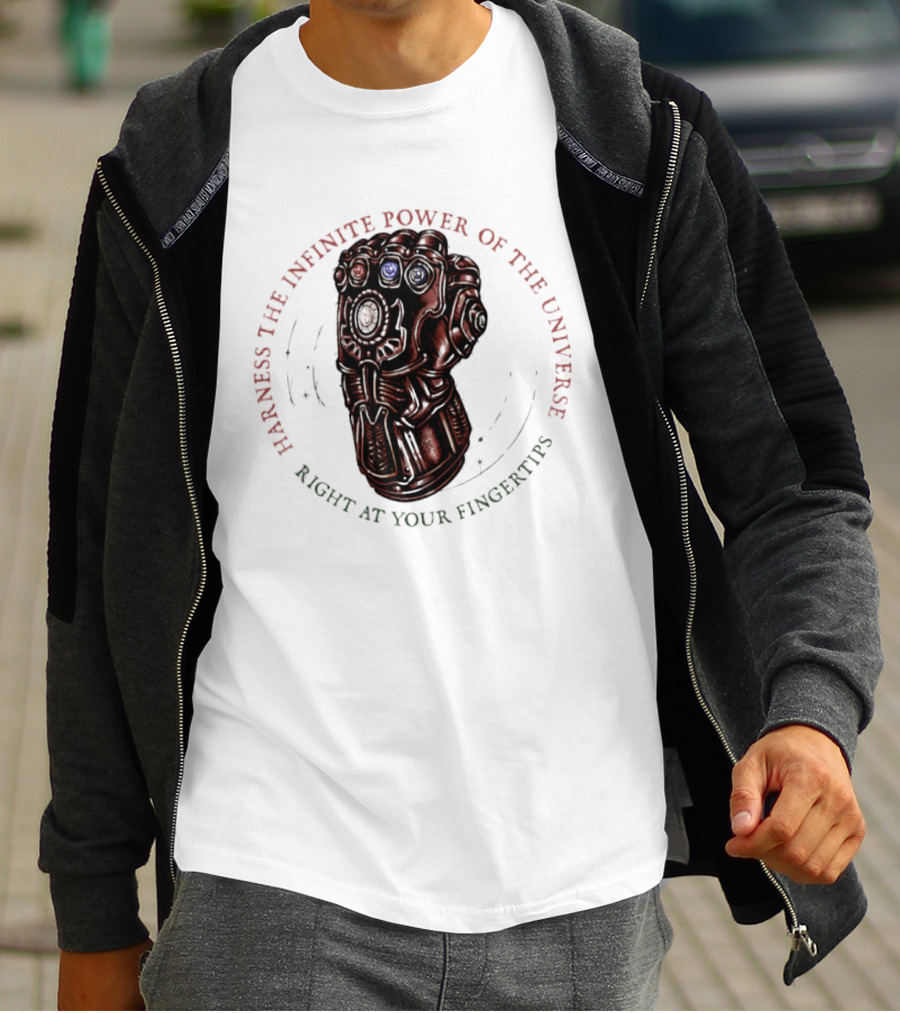Harness The Infinite Power Of The Universe At Your Fingertips Infinity Gauntlet Marvel T-Shirt