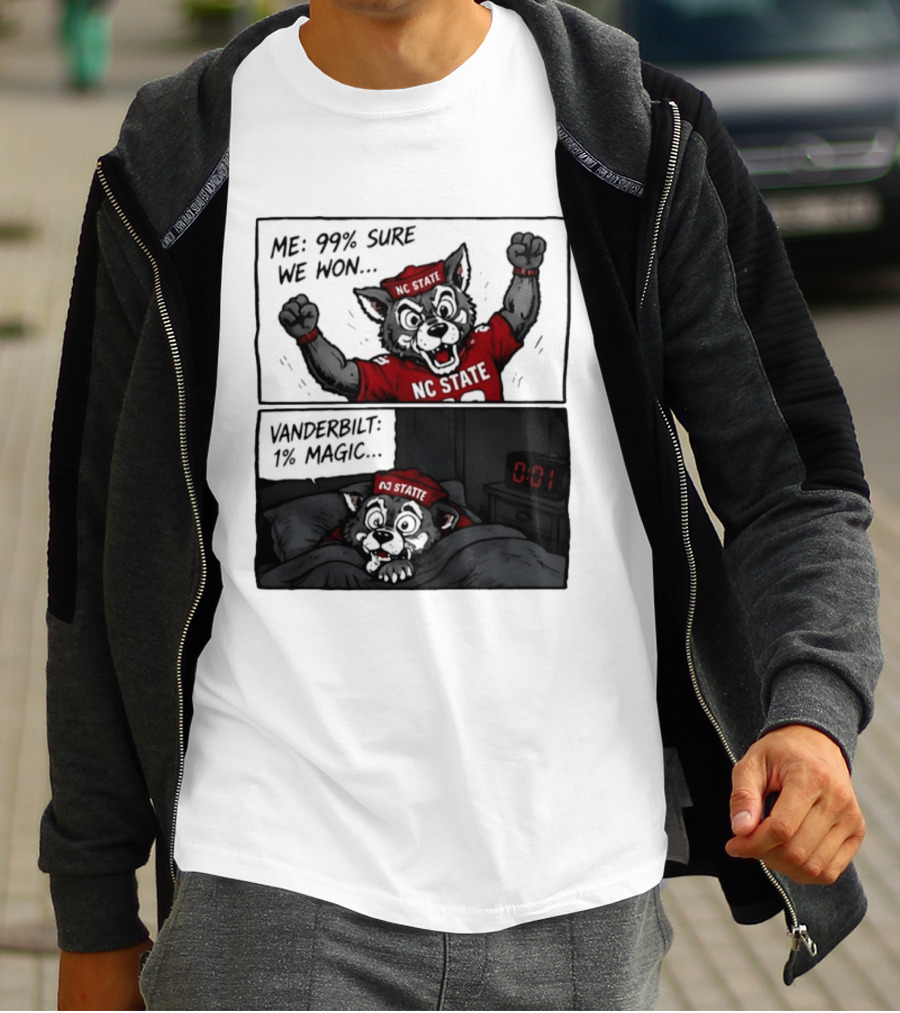 NC State Wolfpack 99 Percent Sure We Won Vanderbilt 1 Percent Magic Comic T-Shirt