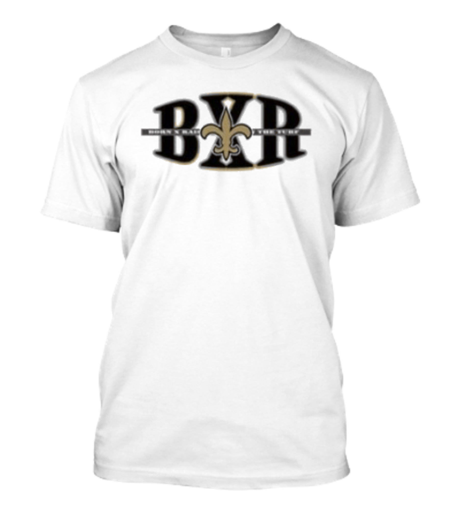 New Orleans Saints BXR Born X Raised Fleur De Lis Block Letter T-Shirt
