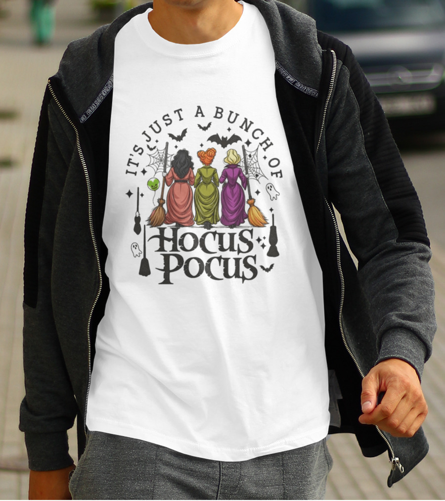 It's Just A Bunch Of Hocus Pocus Halloween Witches And Spooky T-Shirt