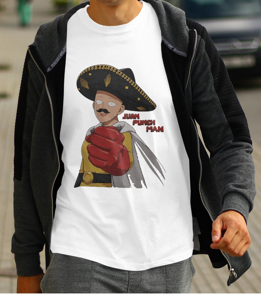 Juan Punch Man Mexican Sombrero Moustache T-Shirt