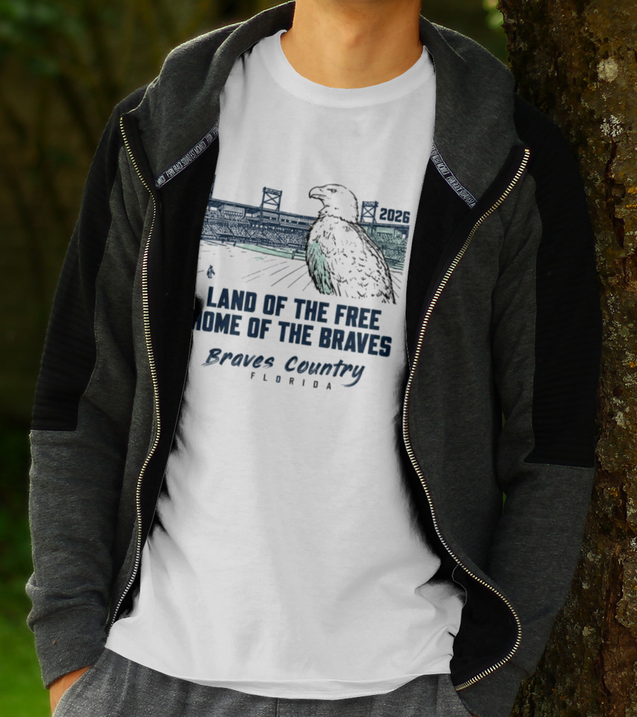 Land Of The Free Home Of The Braves Country Florida Eagle 2023 T-Shirt