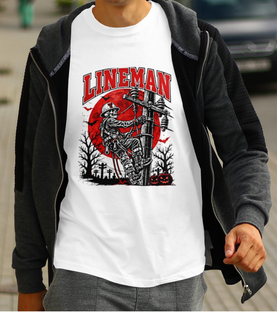 Texas Tech Red Raiders Lineman Halloween Skeleton Scene 2026 T-Shirt