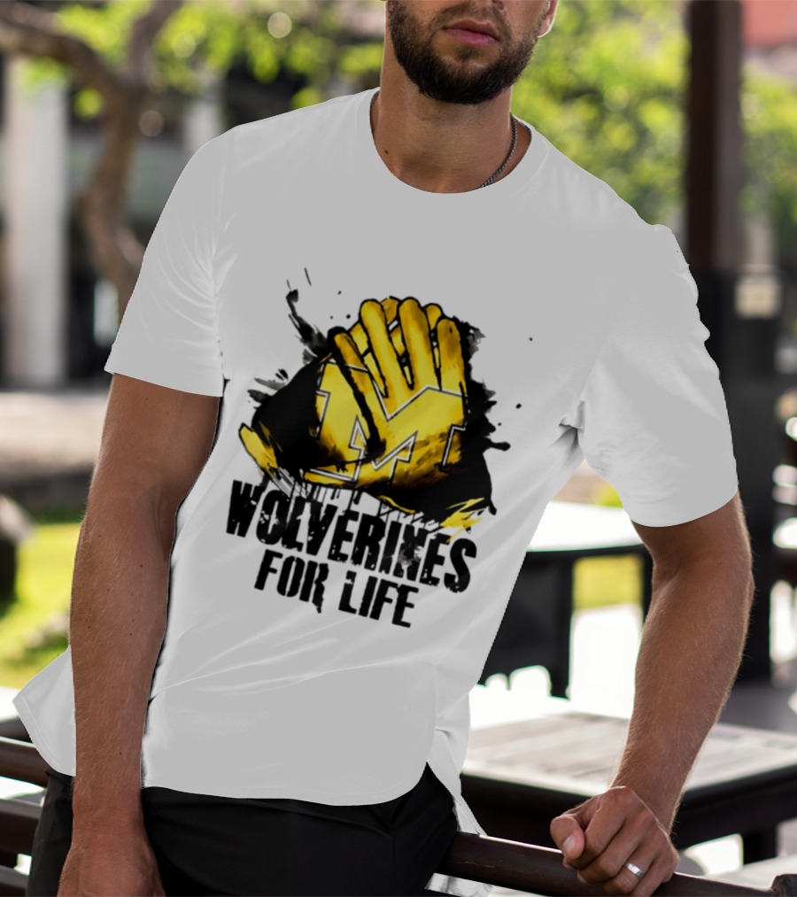 Michigan Wolverines M Symbol Wolverines For Life T-Shirt