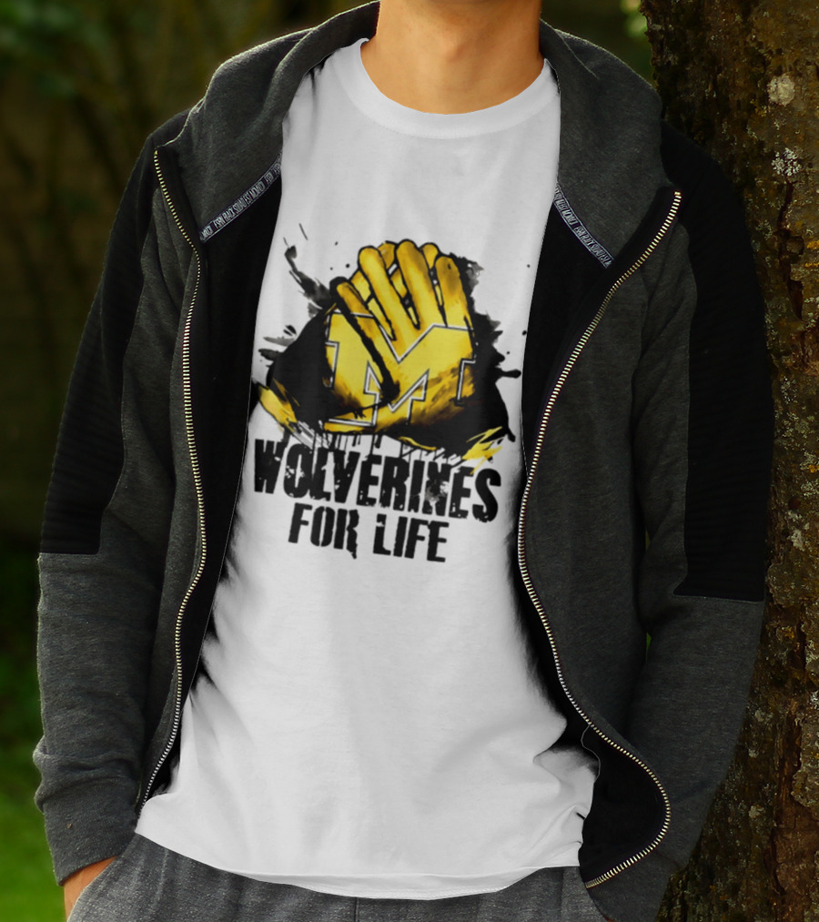 Michigan Wolverines M Symbol Wolverines For Life T-Shirt