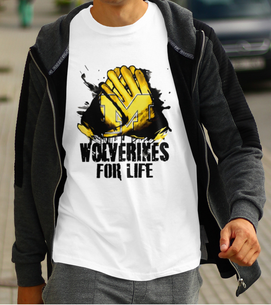 Michigan Wolverines M Symbol Wolverines For Life T-Shirt