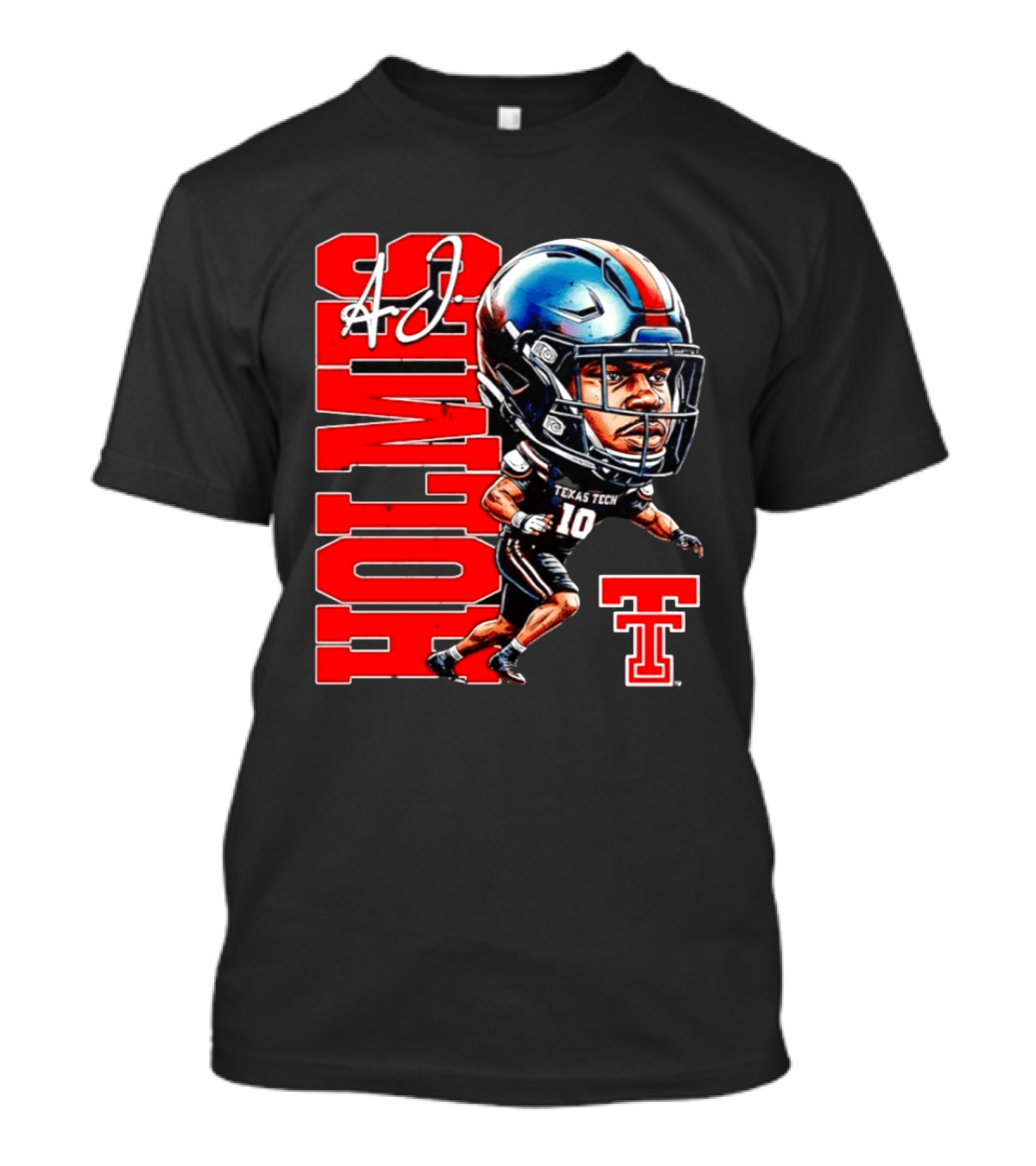 A.J. Holmes Jr Texas Tech Red Raiders Football FT NCAA Bobble Head T-Shirt