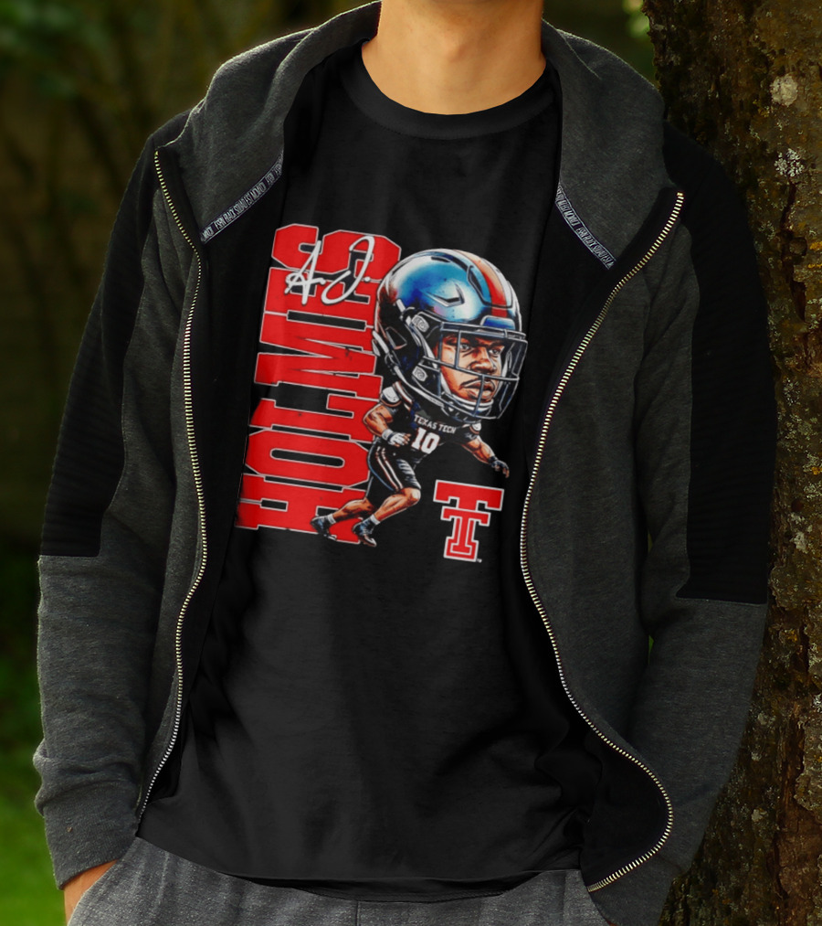 A.J. Holmes Jr Texas Tech Red Raiders Football FT NCAA Bobble Head T-Shirt