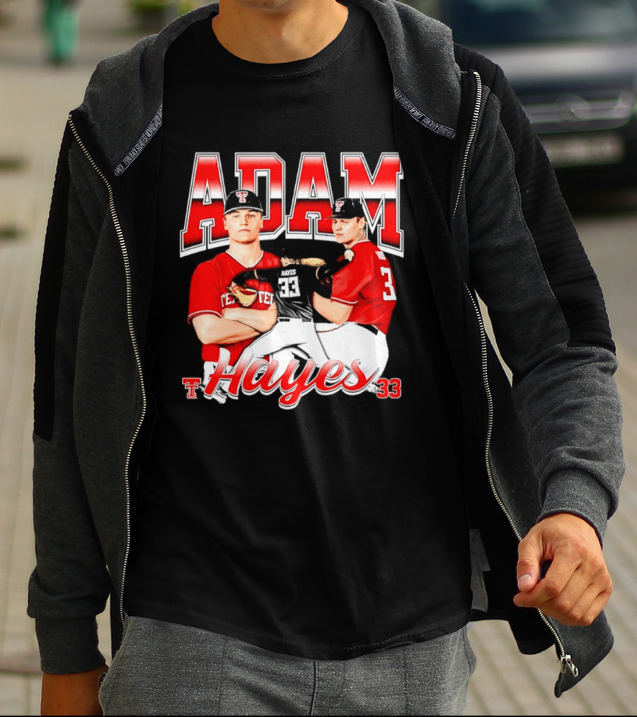Adam Hayes Texas Tech 33 Red Raiders Football NCAA T-Shirt
