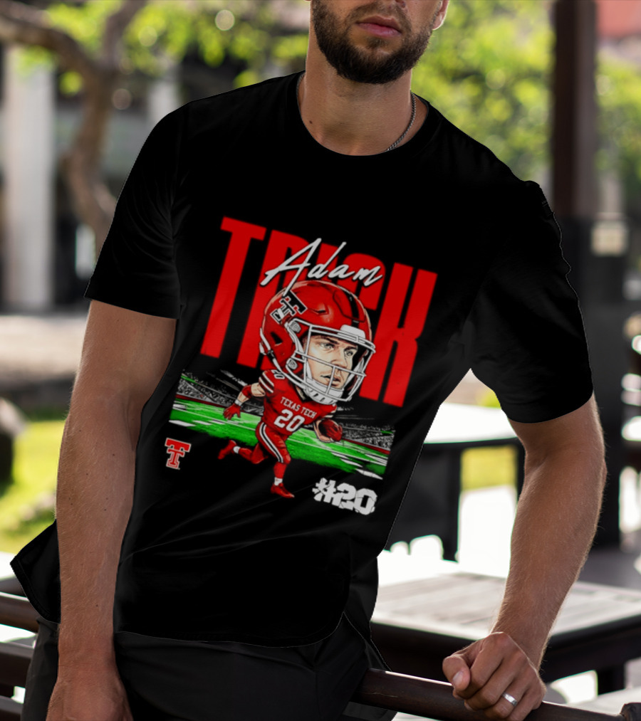 Adam Trick Texas Tech Red Raiders Football Caricature Stadium #20 T-Shirt