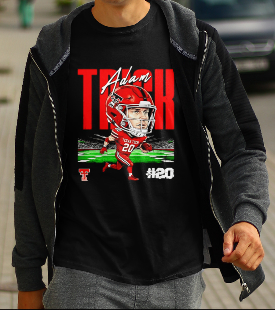 Adam Trick Texas Tech Red Raiders Football Caricature Stadium #20 T-Shirt