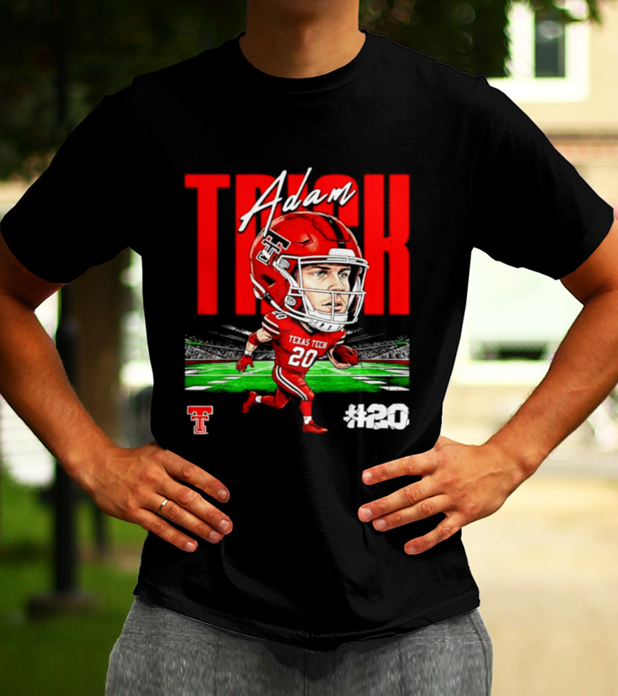 Adam Trick Texas Tech Red Raiders Football Caricature Stadium #20 T-Shirt