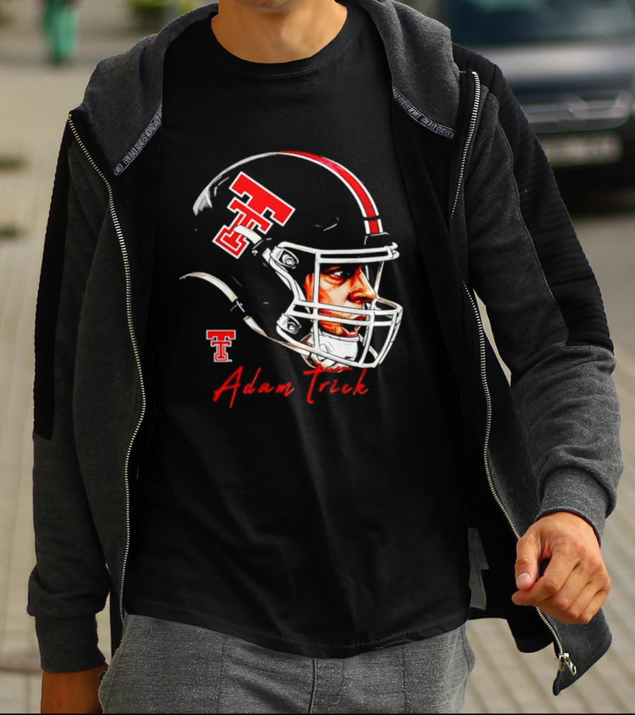 Adam Trick Texas Tech Red Raiders Football Helmet NCAA Game Face T-Shirt