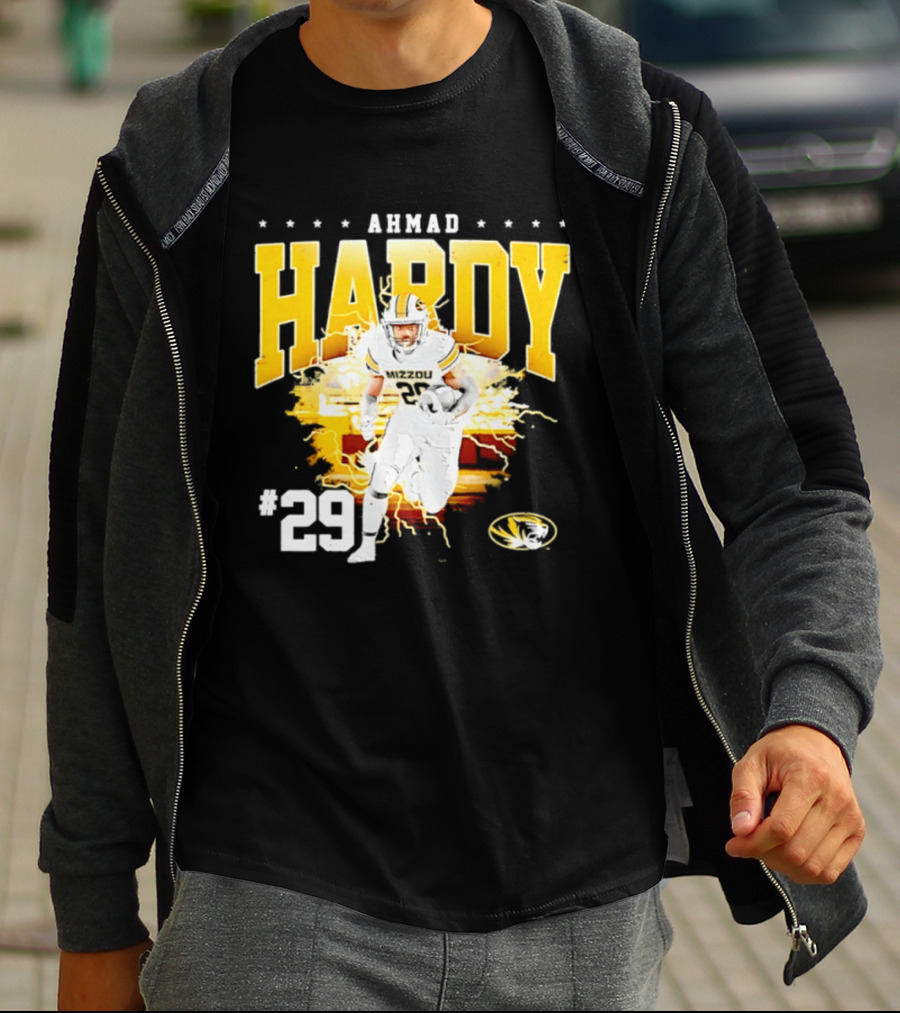 Ahmad Hardy Missouri Tigers NCAA Football #29 Lightning T-Shirt