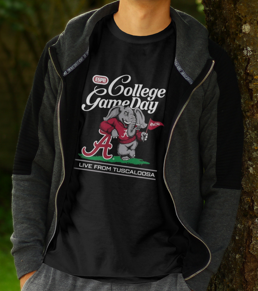 Alabama Crimson Tide Big Al ESPN College Gameday Live From Tuscaloosa Roll Tide T-Shirt