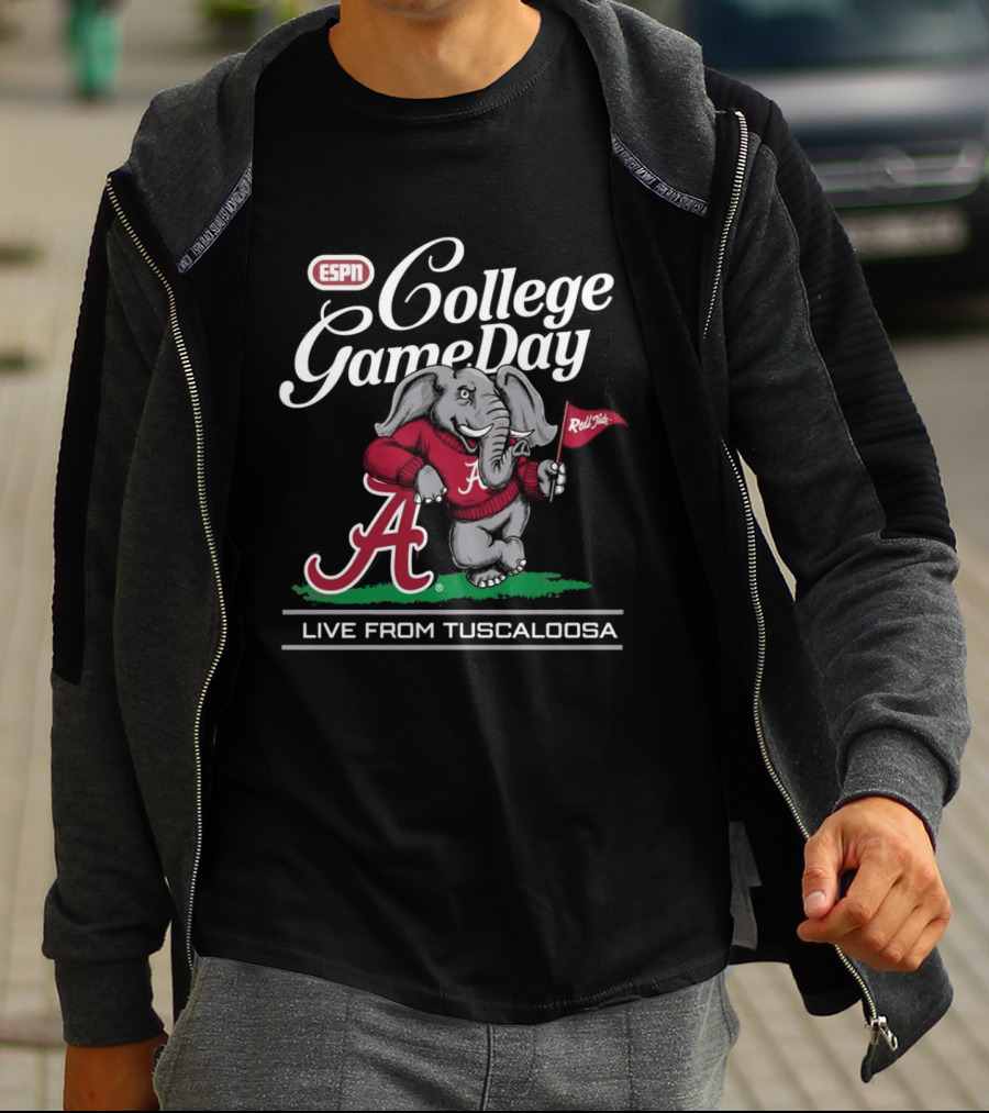 Alabama Crimson Tide Big Al ESPN College Gameday Live From Tuscaloosa Roll Tide T-Shirt