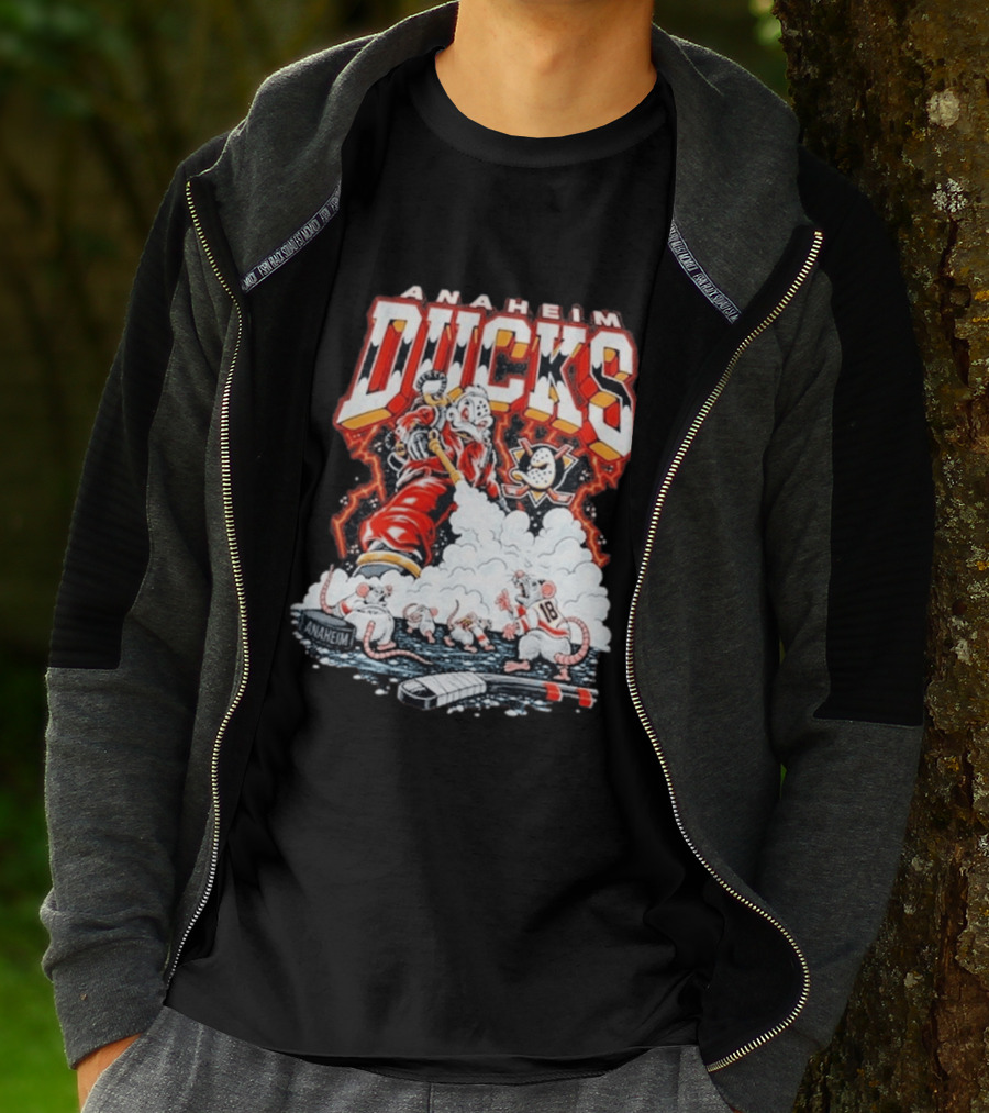 Anaheim Ducks Pest Control NHL Hockey Cartoon Rats T-Shirt