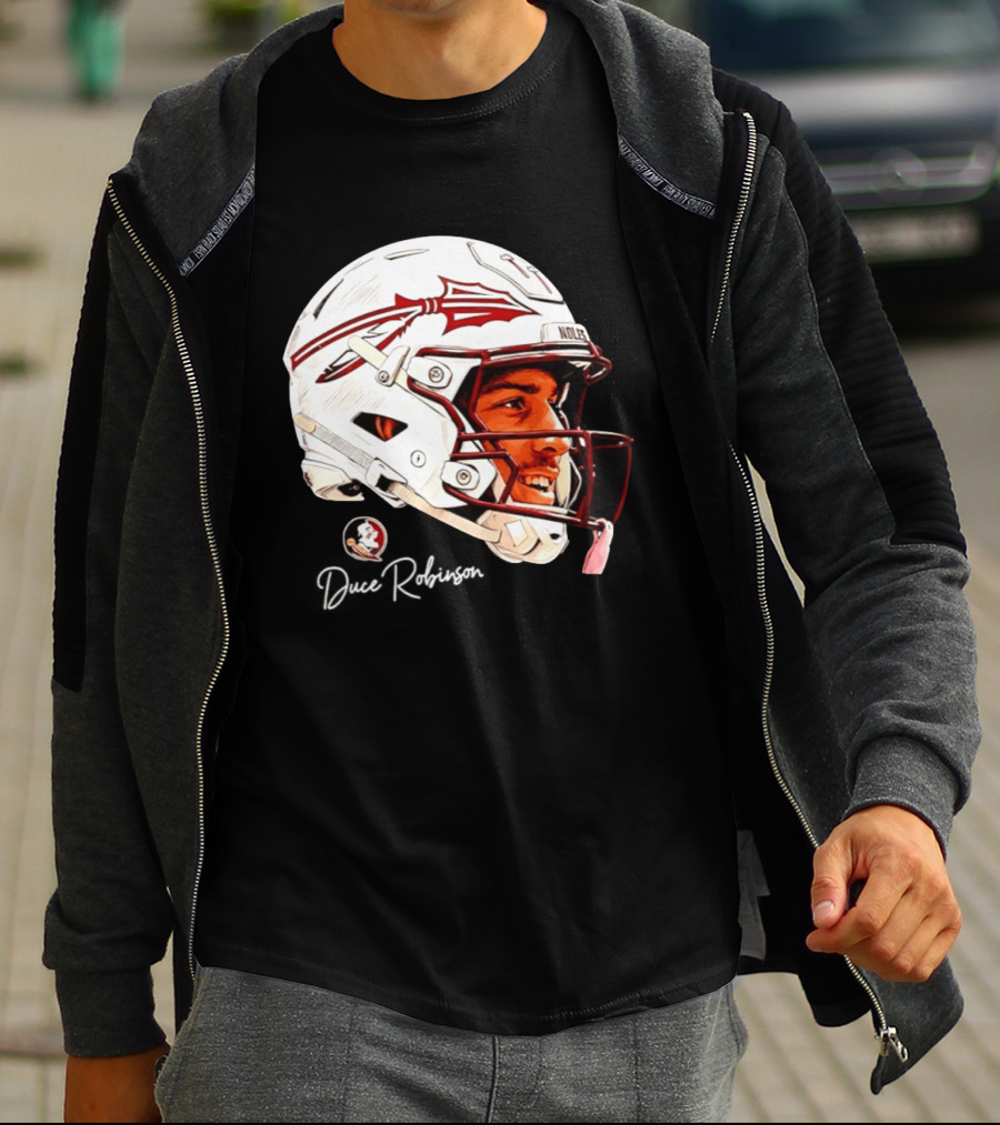 Duce Robinson Florida State Seminoles Football NCAA Game Face Helmet T-Shirt