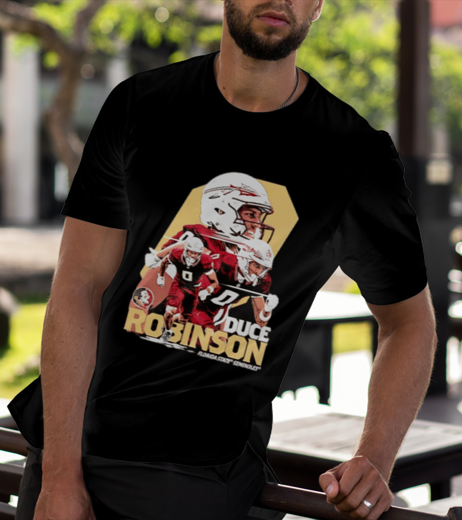 Duce Robinson Florida State Seminoles Football NCAA Player Action Montage T-Shirt