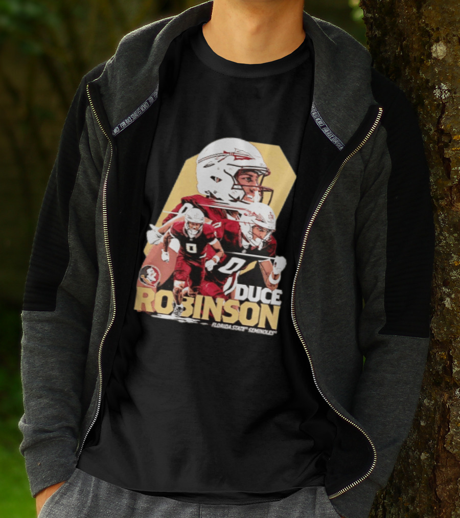 Duce Robinson Florida State Seminoles Football NCAA Player Action Montage T-Shirt