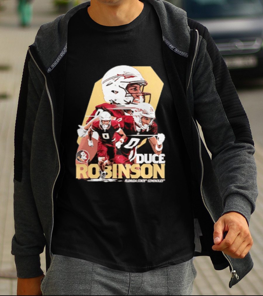 Duce Robinson Florida State Seminoles Football NCAA Player Action Montage T-Shirt