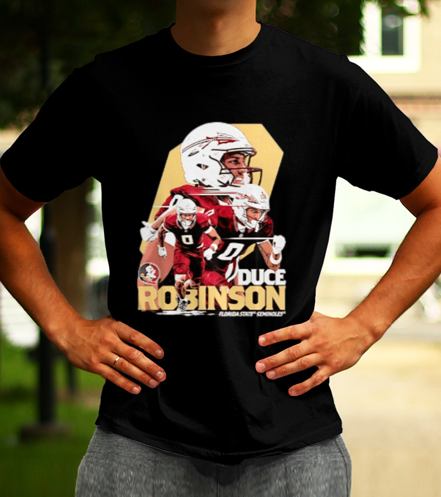 Duce Robinson Florida State Seminoles Football NCAA Player Action Montage T-Shirt
