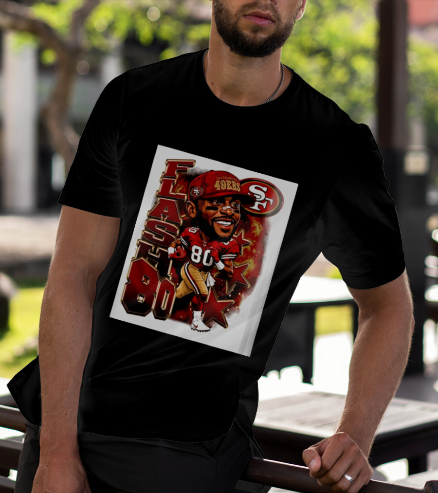 Flash Jerry Rice 80 San Francisco 49ers Caricature SF T-Shirt