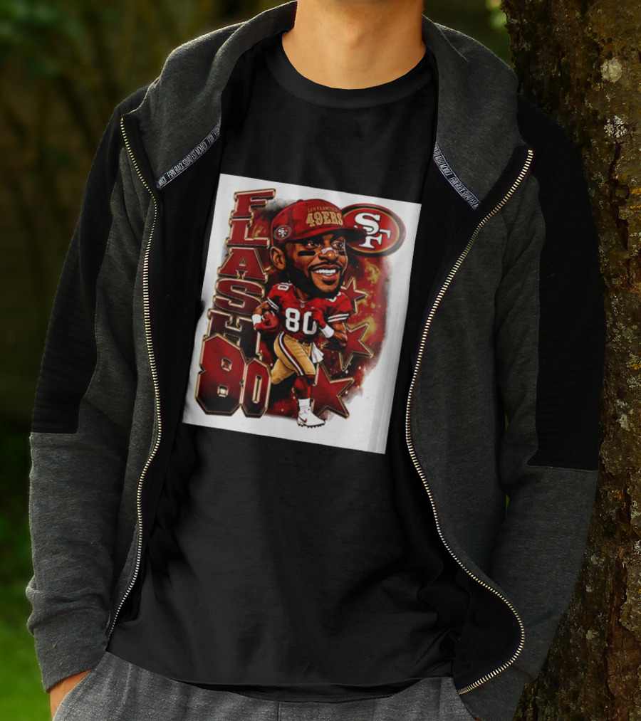 Flash Jerry Rice 80 San Francisco 49ers Caricature SF T-Shirt