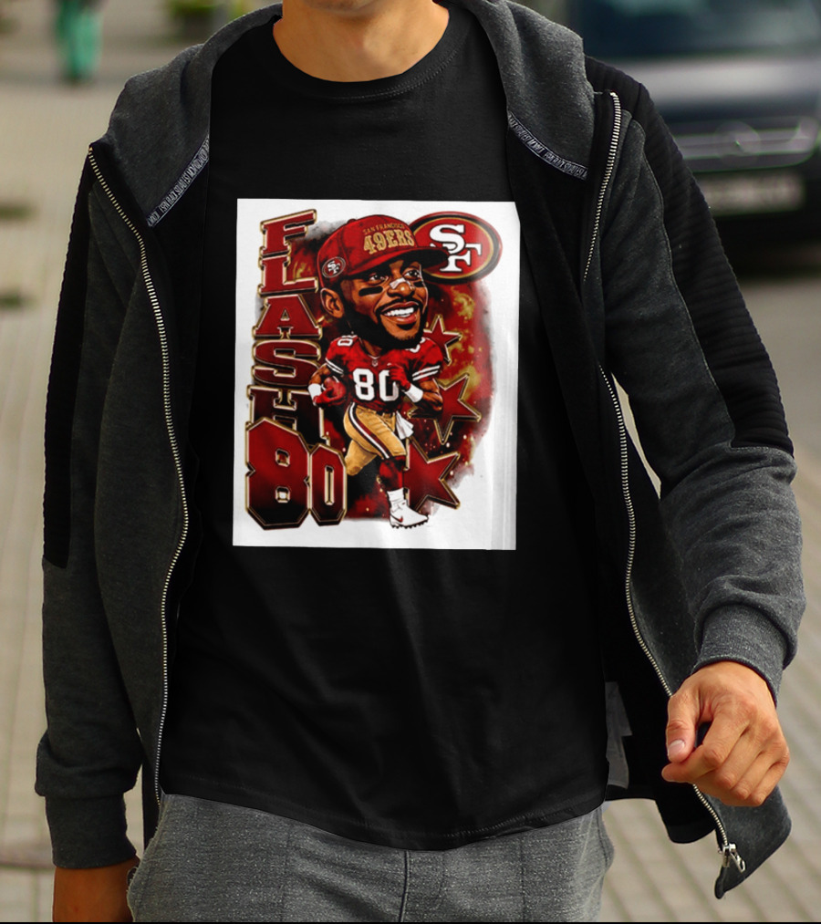 Flash Jerry Rice 80 San Francisco 49ers Caricature SF T-Shirt