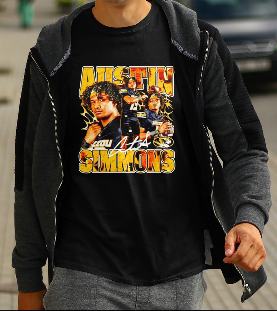 Austin Simmons Mizzou Tigers Football NCAA Player Collage T-Shirt