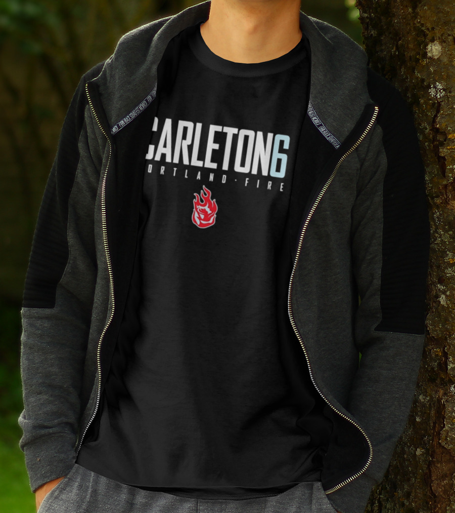 Bridget Carleton 6 Portland Fire WNBA Apparel Flame T-Shirt