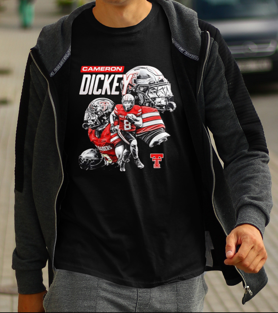 Cameron Dickey Texas Tech Red Raiders NCAA Football Player Collage T-Shirt