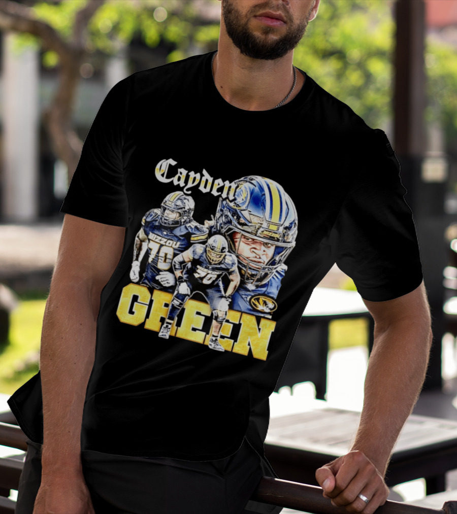 Cayden Green Mizzou 70 Missouri Tigers NCAA Football T-Shirt