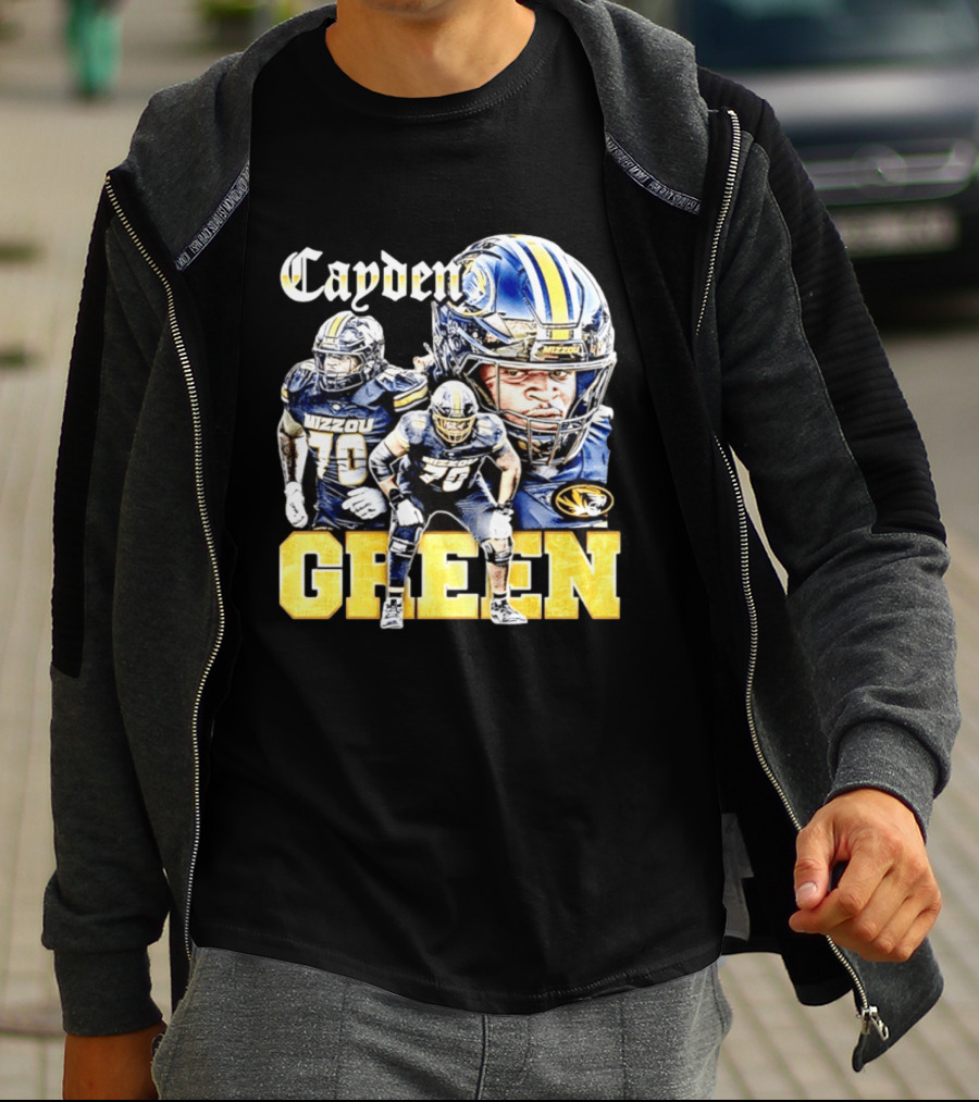 Cayden Green Mizzou 70 Missouri Tigers NCAA Football T-Shirt