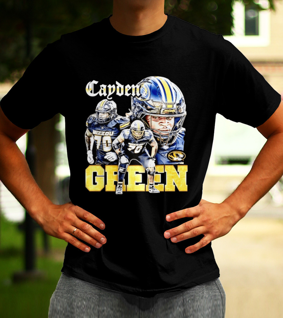Cayden Green Mizzou 70 Missouri Tigers NCAA Football T-Shirt