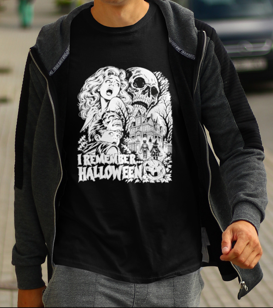 I Remember Halloween Haunted House Skull Pumpkin T-Shirt