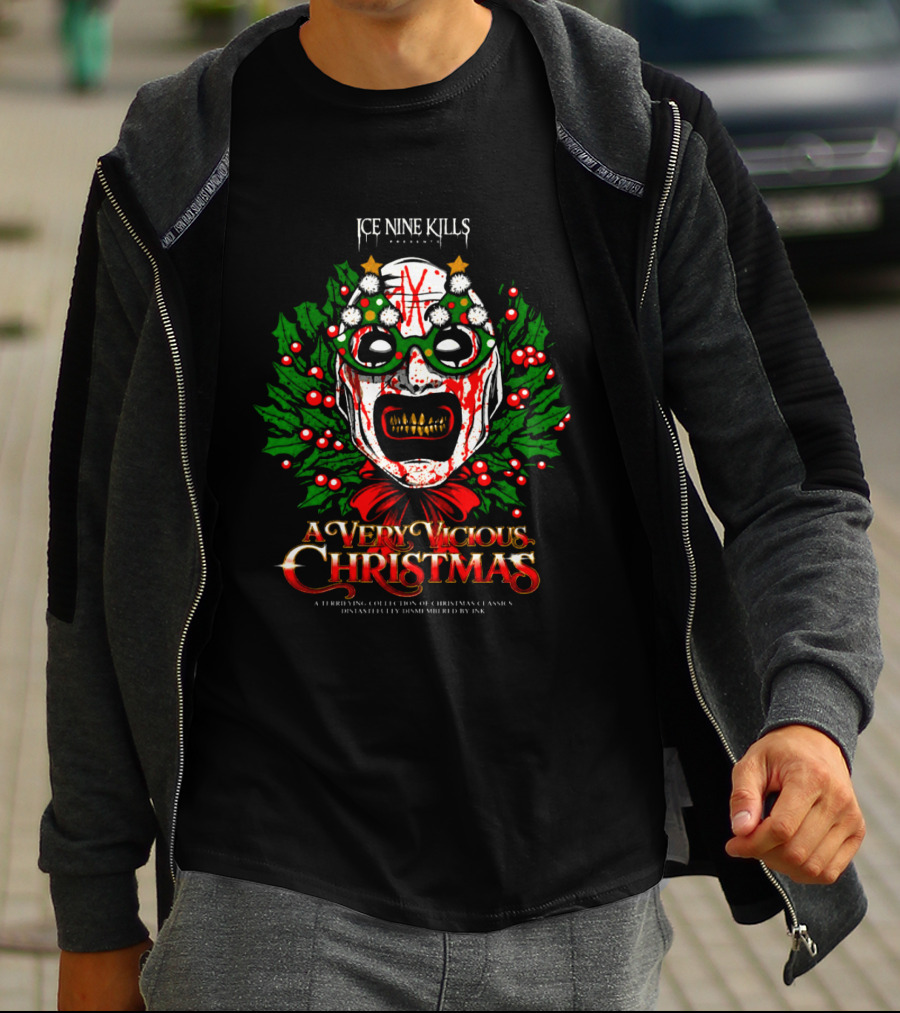 Ice Nine Kills Presents A Very Vicious Christmas 2026 The Clown Holiday Mask T-Shirt