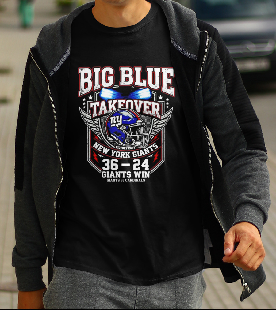 Big Blue Takeover New York Giants Win 36 24 Giants Vs Cardinals T-Shirt