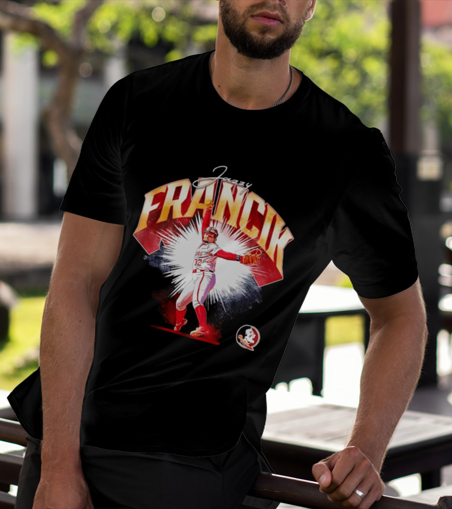 Jazzy Francik Florida State Seminoles Softball NCAA Player 32 Pitching Action Burst T-Shirt