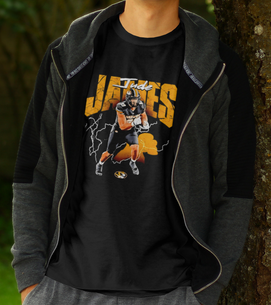 Jude James Missouri Tigers Football NCAA Lightning Strikes T-Shirt